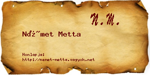 Német Metta névjegykártya